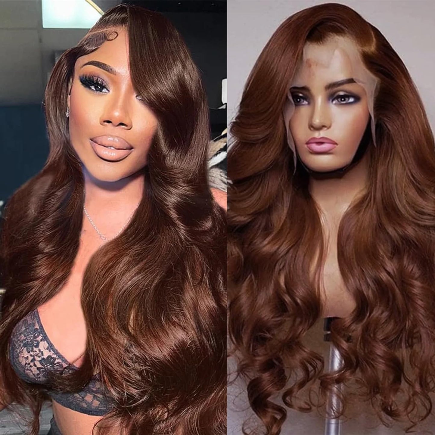 Ombre Lace Front Human Hair Wig - Pre-Plucked 1B/27 Highlights, 180 Density, 13X4 Body Wave, Glueless, 20 Inch