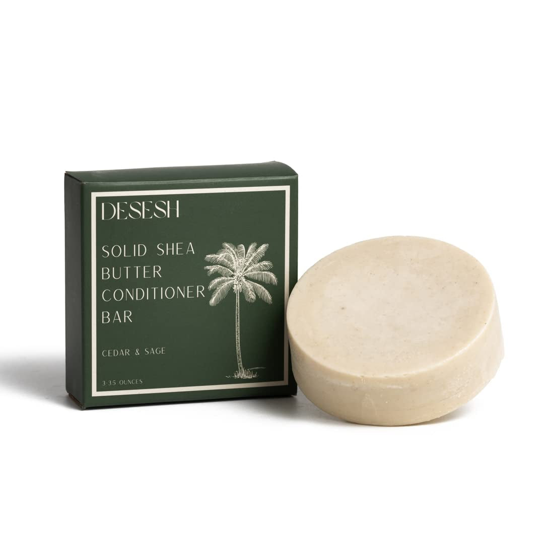 Shea Butter XL Solid Conditioner Bar - Handmade in the USA, Vegan, Cruelty-Free, Plastic-Free, Suitable for All Hair Types, with Natural Lavender, Rose, and Clay Ingredients