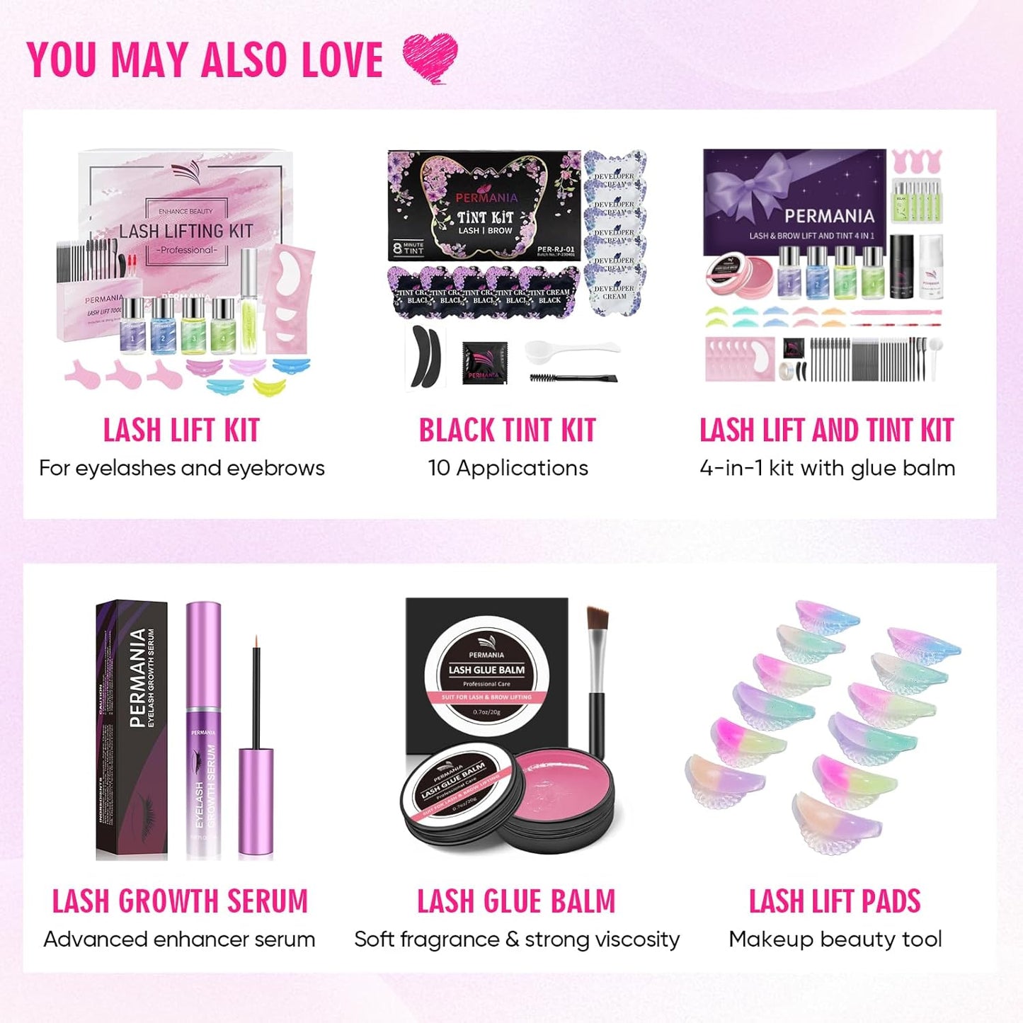 Lash Lift Kit, Lash Perm Kit, Fast Eyelash Lifting 5 Minutes DIY at Home with Strong Glue Disposable Sachet Lash Lifting Kit Last 6 Weeks (30Pcs)