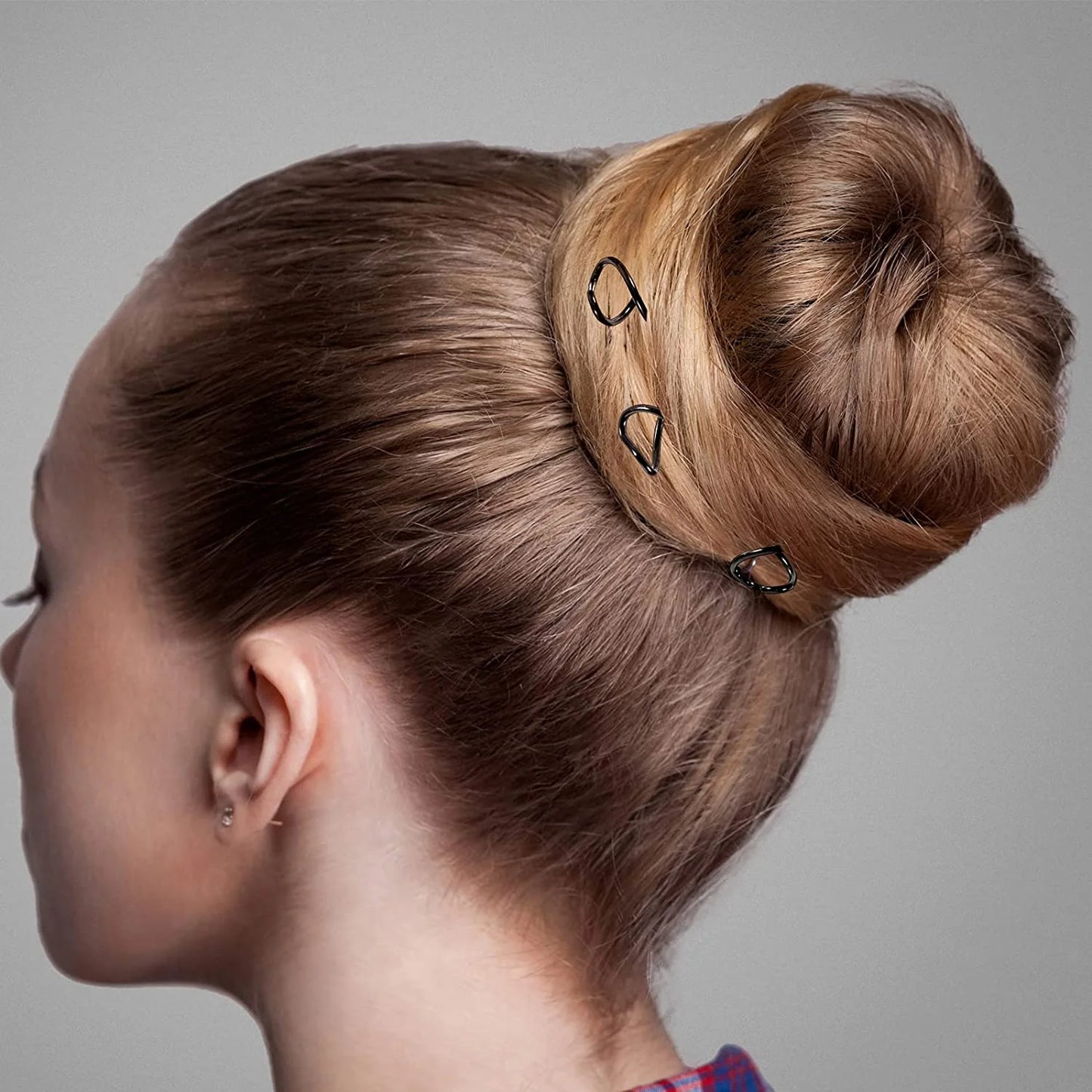 20-Piece Spiral Hair Pin Set, Rotating Non-Scratch Round Tip Twist Screw Hair Pins for Women's Bun Hairstyles, Black Spiral Bobby Pins