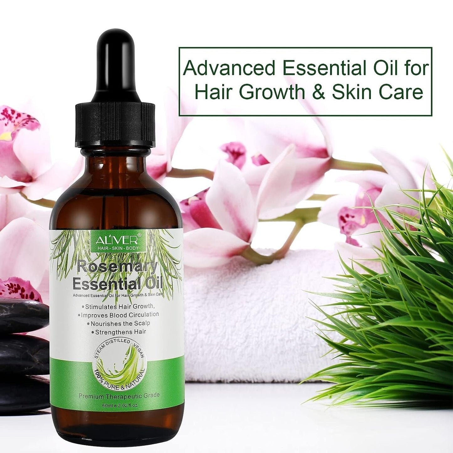 Rosemary Essential Oil for Hair Growth - 100% Pure and Natural, Ideal for Aromatherapy