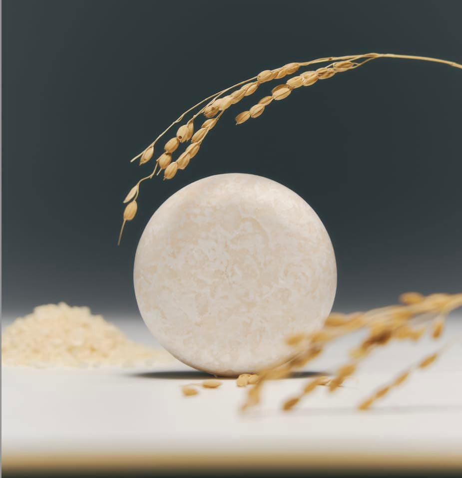 Rice Water Shampoo Bar for Enhanced Hair Growth and Strengthening, Natural Formula Enriched with Biotin and Protein