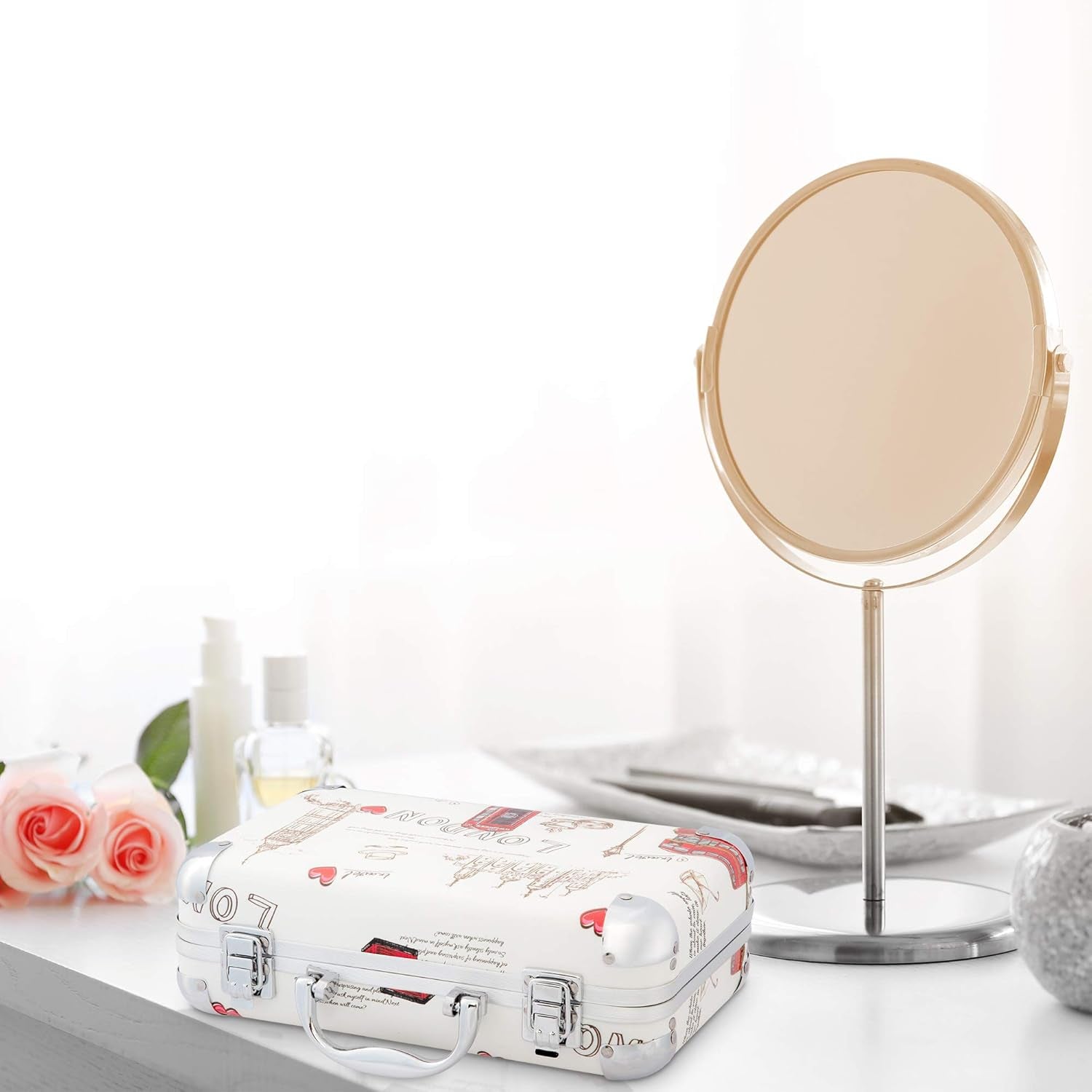 Professional Makeup Gift Set - 41 Eyeshadows, 7 Body Glitters, Lip Liner Pencil, Lipstick, 4 Blushes, Eyeliner Pencil, 5 Concealers, 2 Lip Glosses, 5 Bronzers, and Mirror