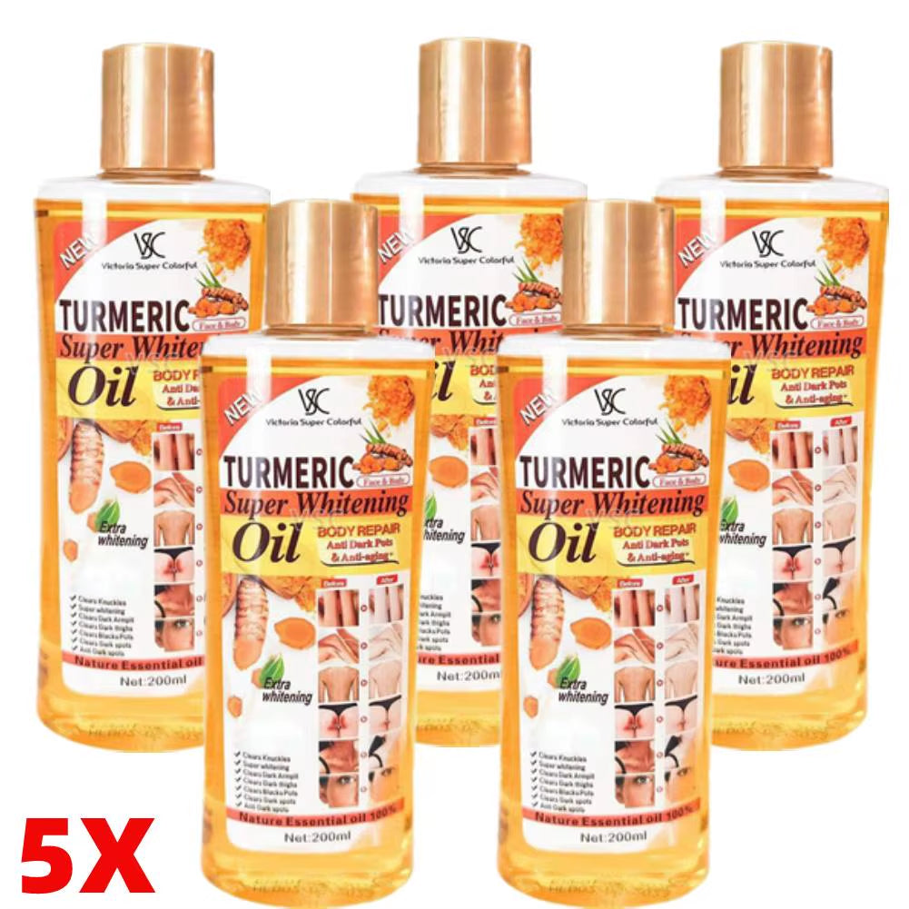 5Pcs Turmeric Essential Oil with for Skin Massage, Body Massage, Aromatherapy Hair Face Care anti Wrinkle Remove Dark Spots