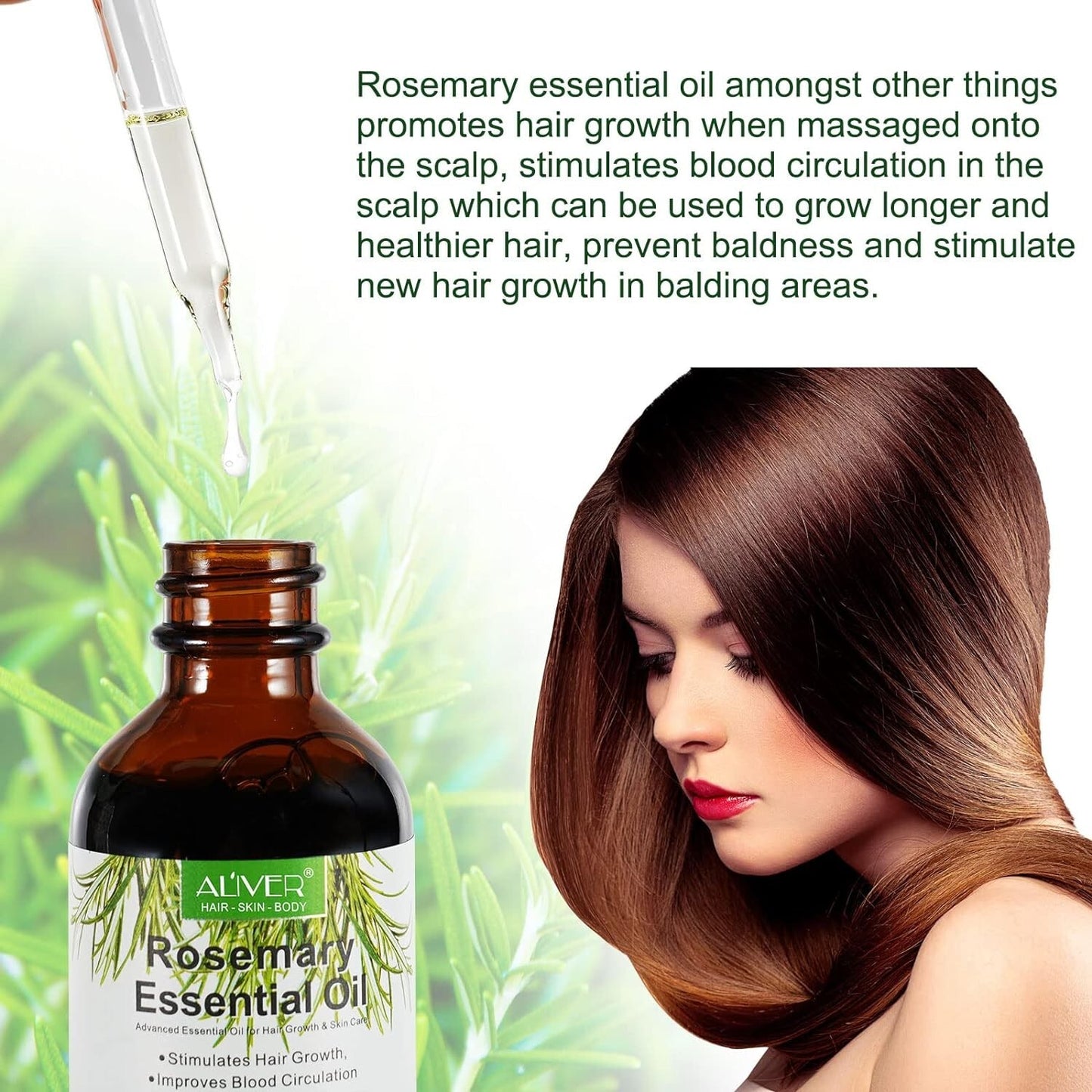 Rosemary Essential Oil for Hair Growth - 100% Pure and Natural, Ideal for Aromatherapy