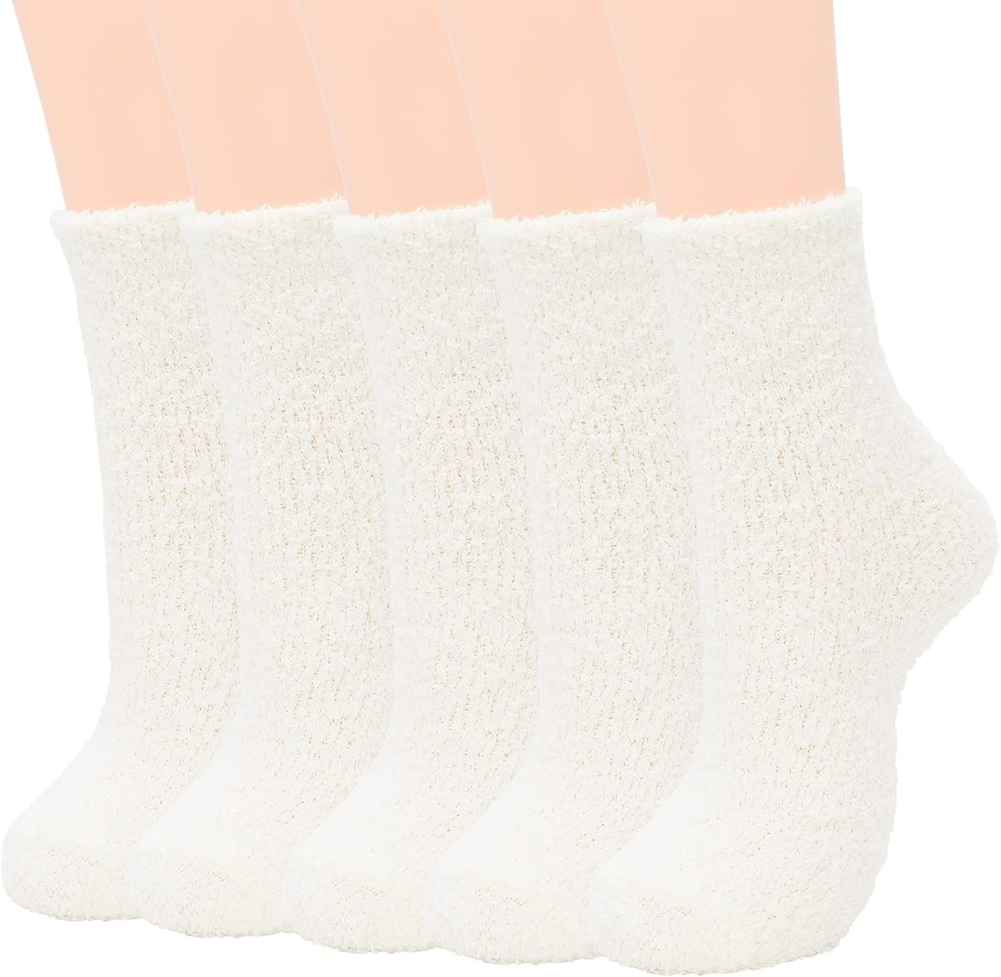 Women's Cozy Fuzzy Slipper Socks - Warm and Fluffy Crew Socks for Winter