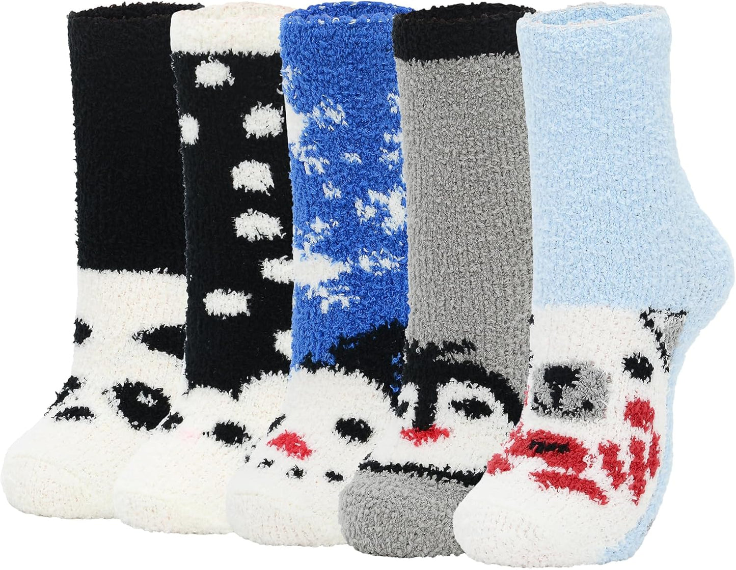 Women's Cozy Fuzzy Slipper Socks - Warm and Fluffy Crew Socks for Winter