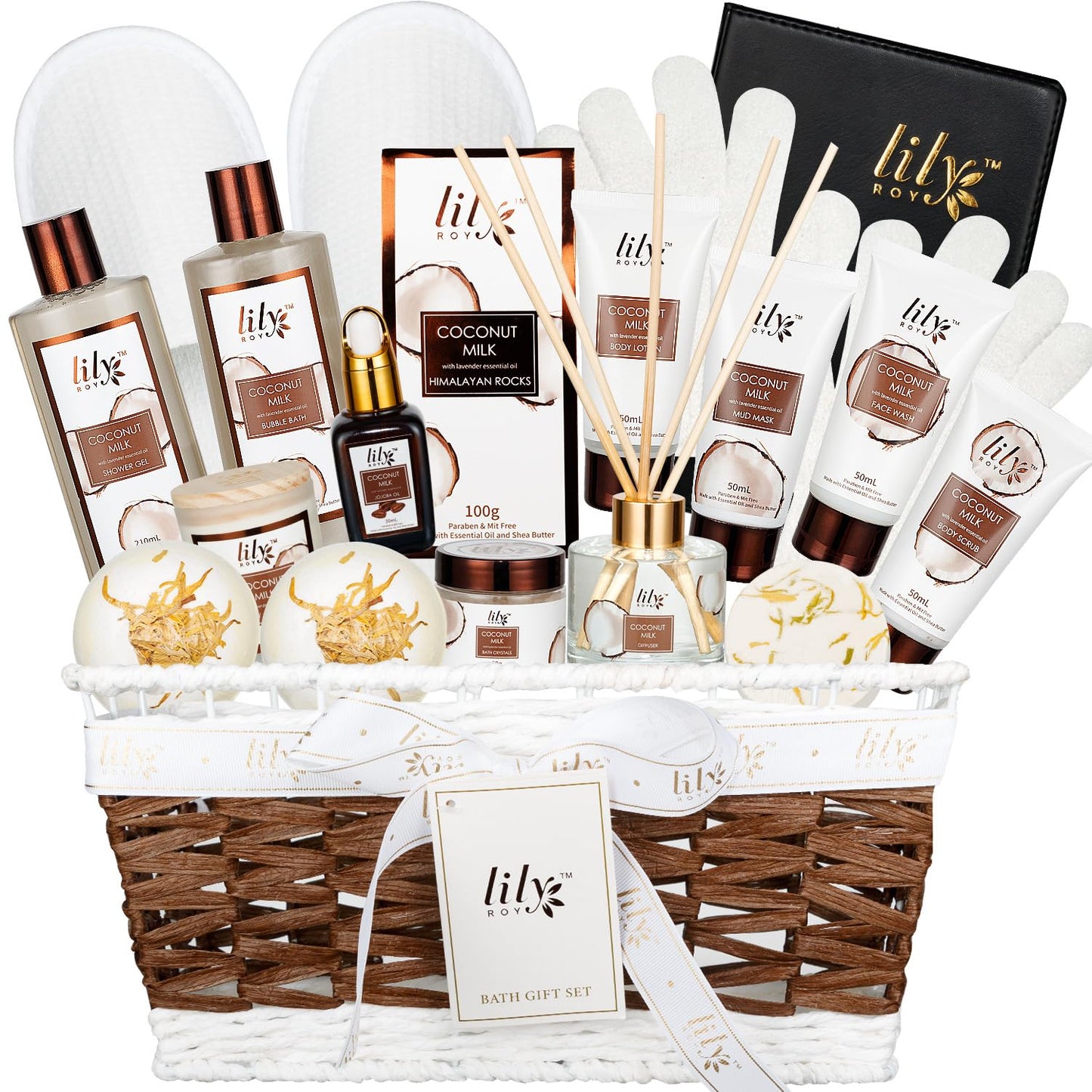 Elegant 18-Piece Bath and Body Gift Basket for Women - Spa Set for Self-Care, Ideal for Birthdays, Christmas, and Mother's Day