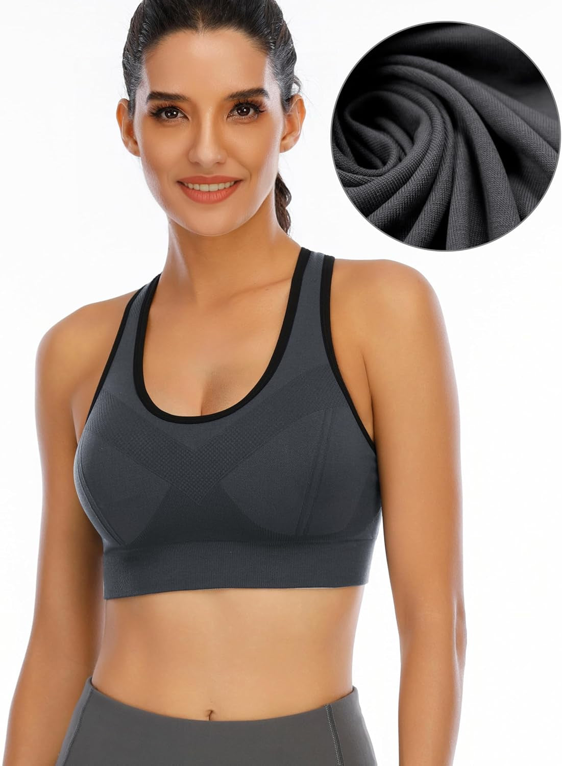 Women's Padded Sports Bra - Supportive Strappy Criss-Cross Yoga Bra, 3-Pack Athletic Workout Bras