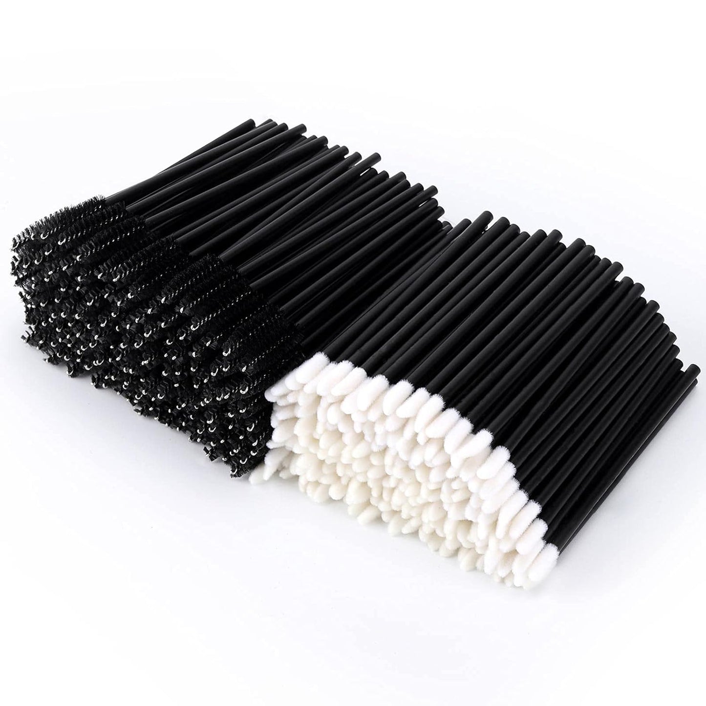 200 Disposable Mascara Wands and Lip Brushes - Lipstick and Lip Gloss Applicators for Eyebrow and Eyelash Extensions, Black