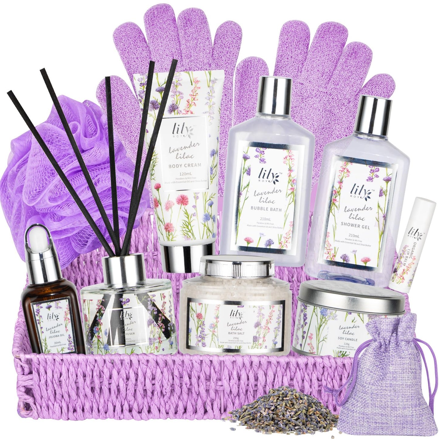 Elegant 18-Piece Bath and Body Gift Basket for Women - Spa Set for Self-Care, Ideal for Birthdays, Christmas, and Mother's Day