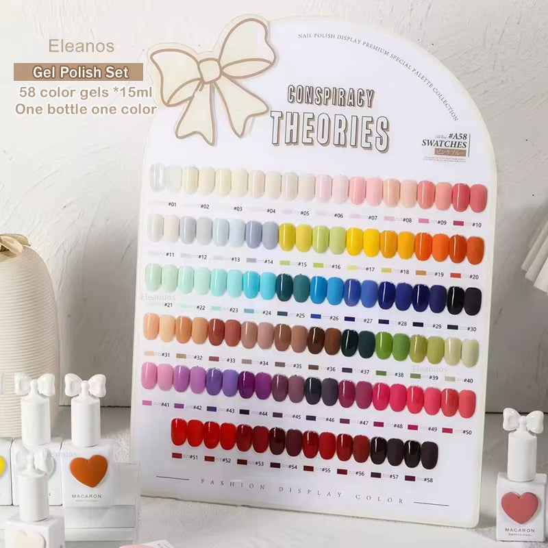 58 Colors Sansu Korean TPO Free Gel Polish Set UV Gel Nail Polish Varnish for Nail Salon Marnicure UV Gel Learner Kit