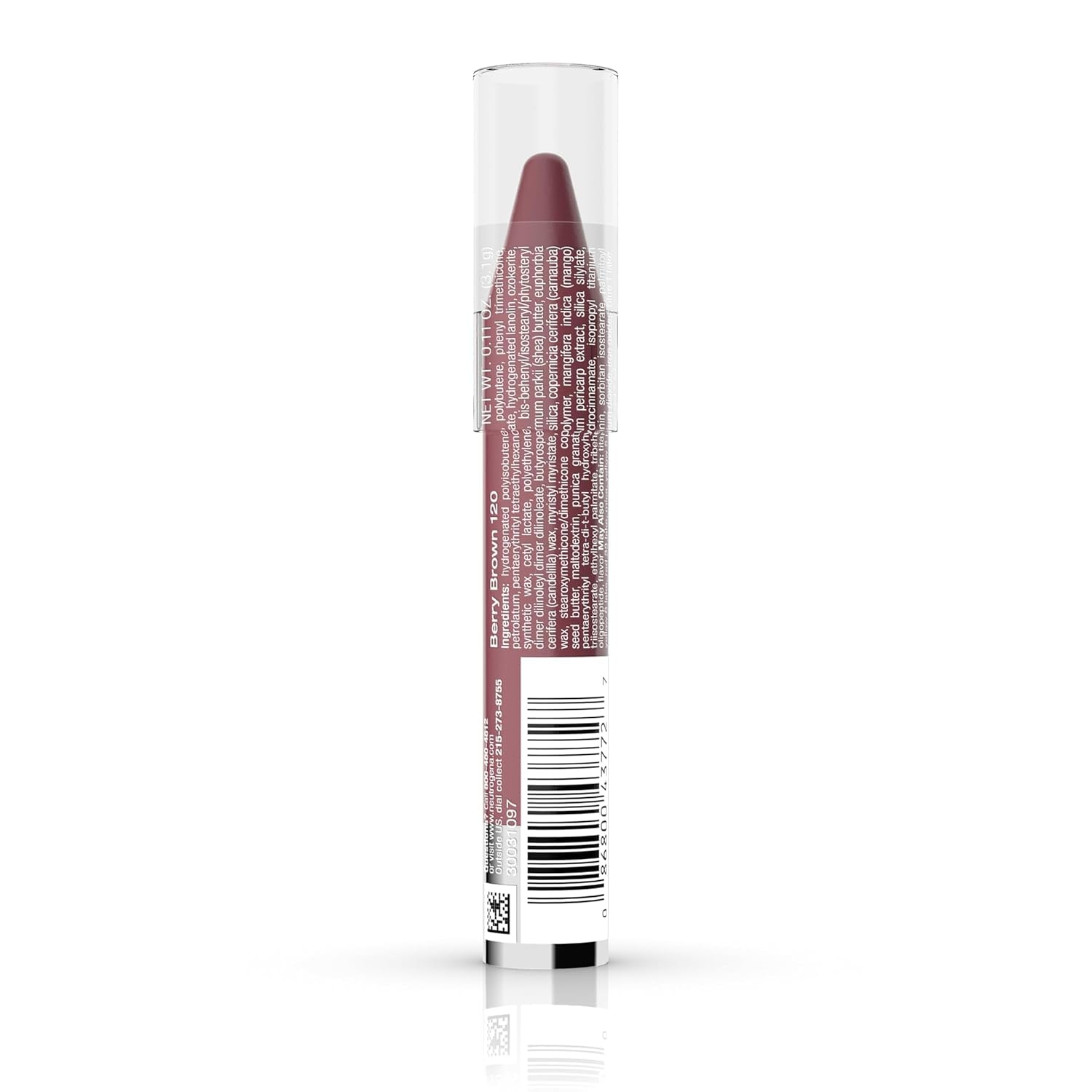 Moisture Smooth Color Stick for Lips - Hydrating Lipstick with Balm-Like Formula, Enriched with Shea Butter and Fruit Extracts, Shade 120 Berry Brown, 0.11 Oz (Single Pack)