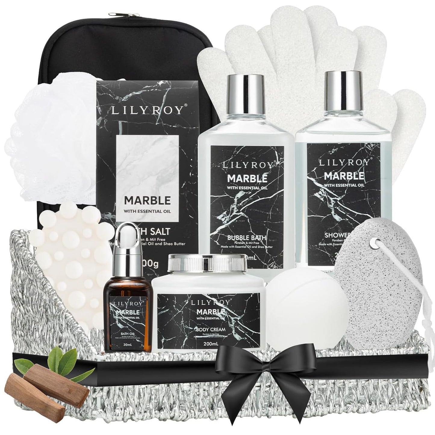 Elegant 18-Piece Bath and Body Gift Basket for Women - Spa Set for Self-Care, Ideal for Birthdays, Christmas, and Mother's Day