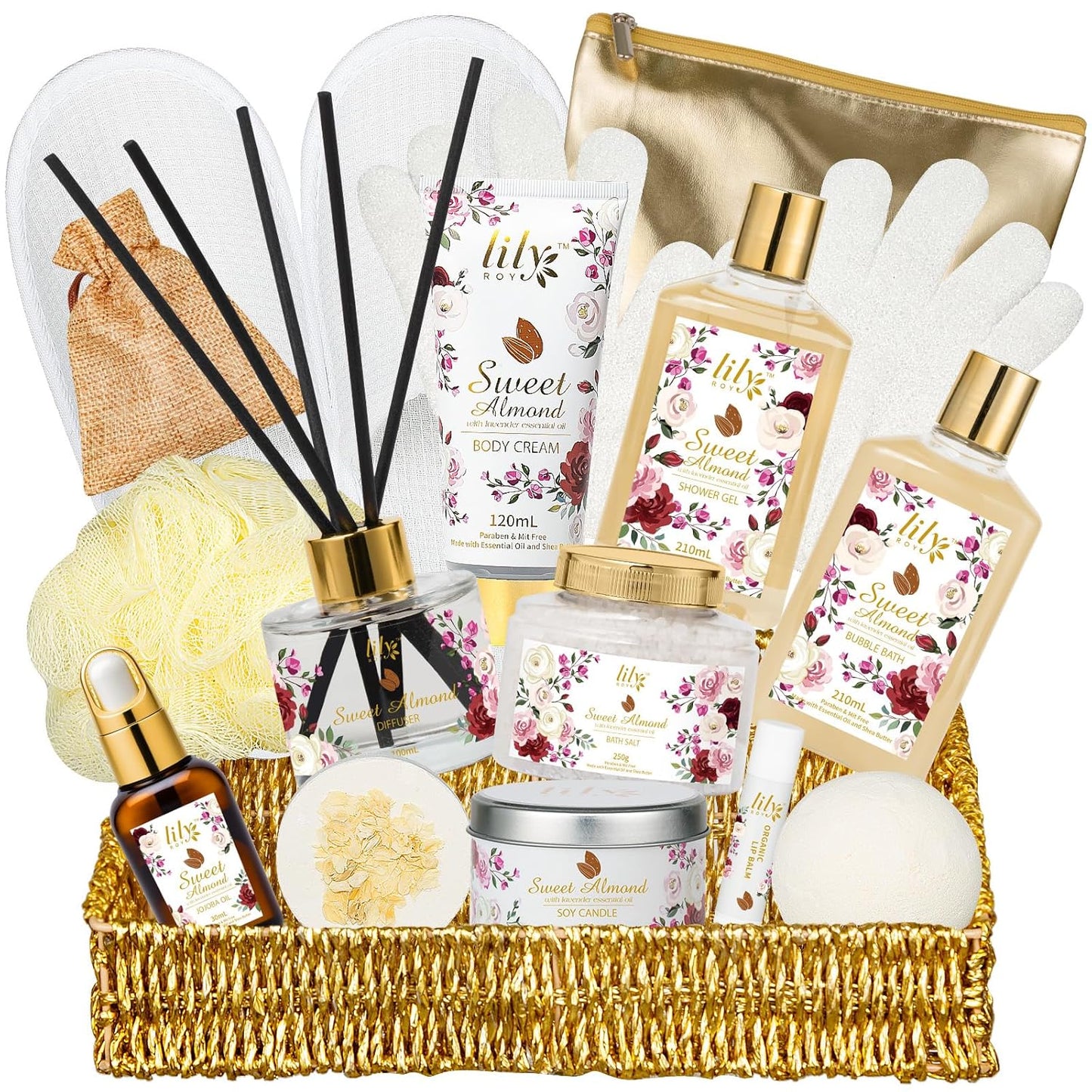 Elegant 18-Piece Bath and Body Gift Basket for Women - Spa Set for Self-Care, Ideal for Birthdays, Christmas, and Mother's Day