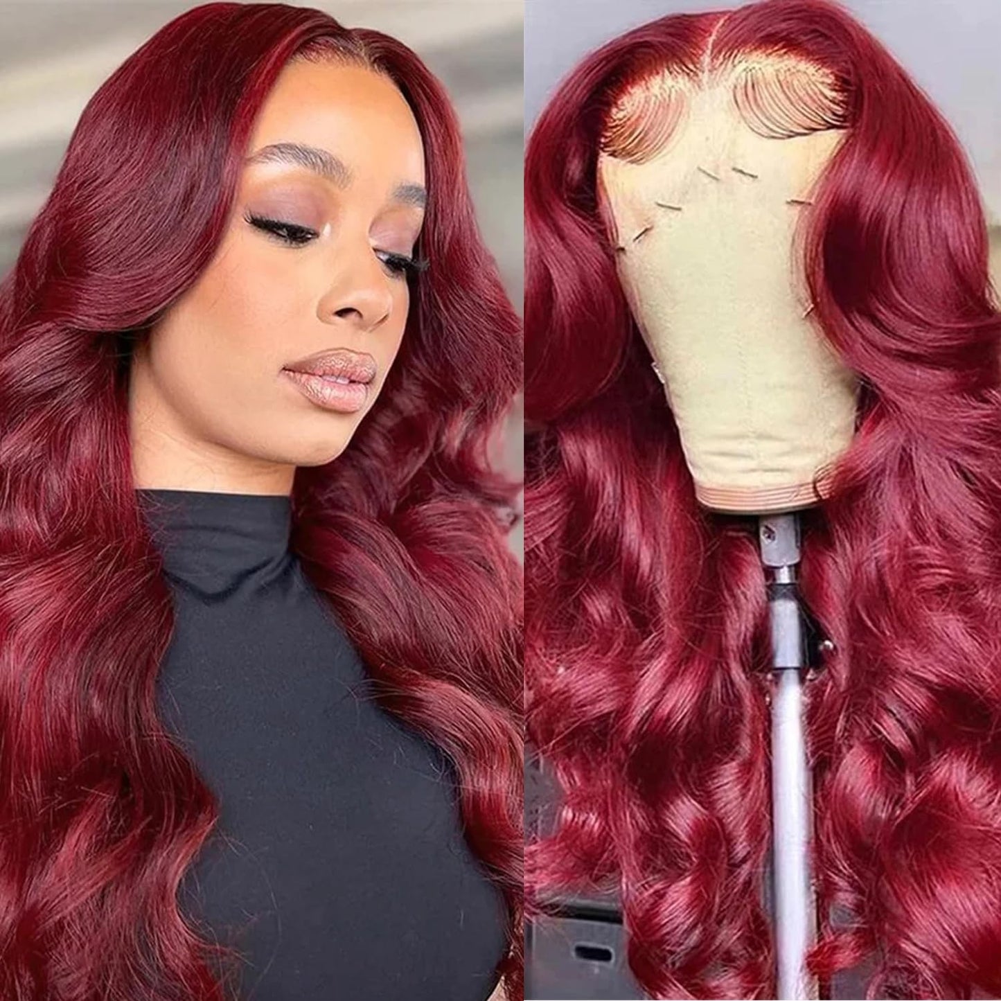 Ombre Lace Front Human Hair Wig - Pre-Plucked 1B/27 Highlights, 180 Density, 13X4 Body Wave, Glueless, 20 Inch