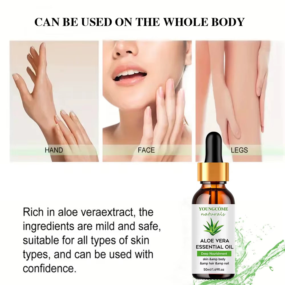 Pure Aloe Vera Moisturizing Essential Oil Nourishes the Skin, Body, Hair, and Nails,Healthy Hair,Revitalizes Hair'S Beauty