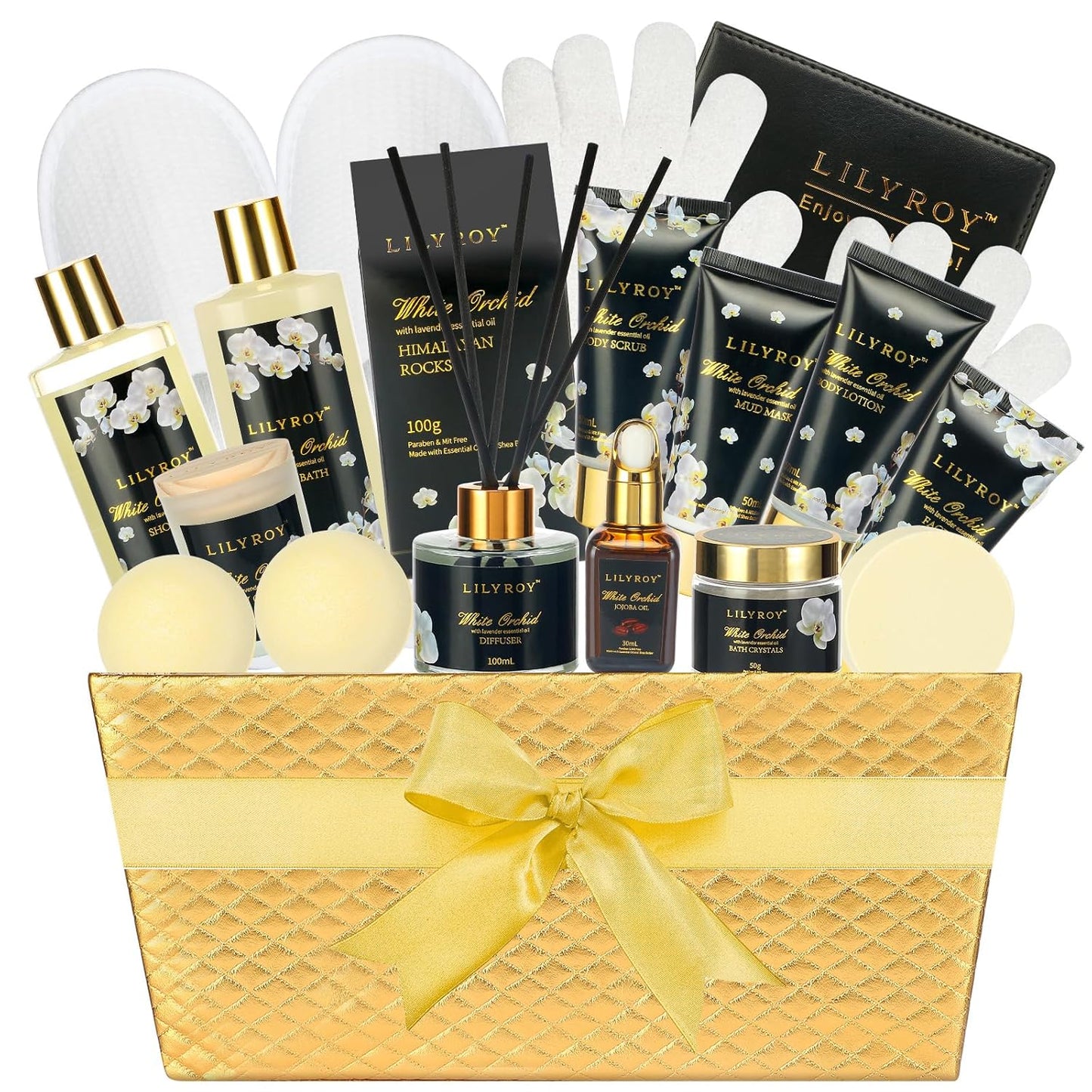 Elegant 18-Piece Bath and Body Gift Basket for Women - Spa Set for Self-Care, Ideal for Birthdays, Christmas, and Mother's Day