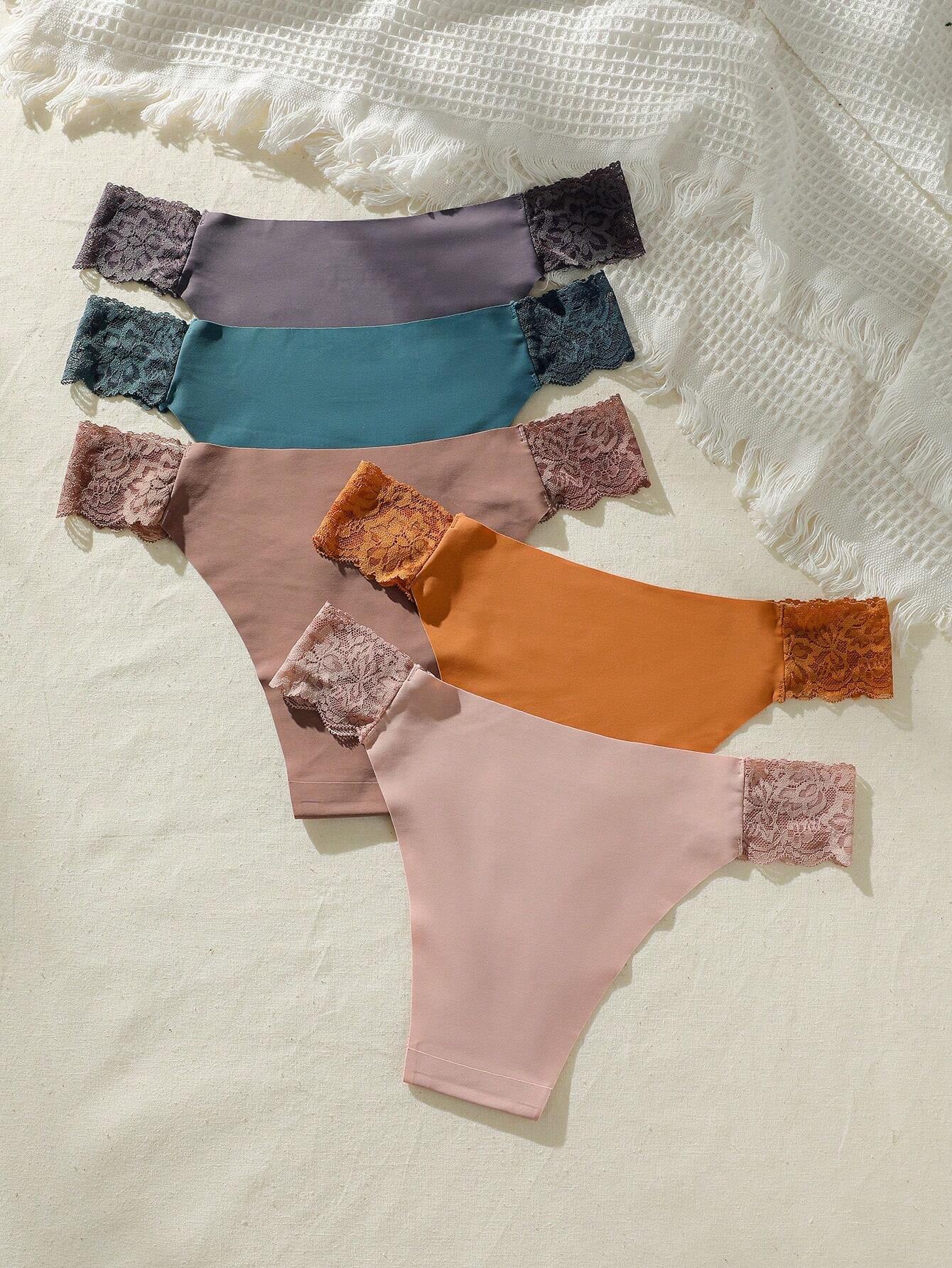 5-Pack Contrast Lace Panty Set