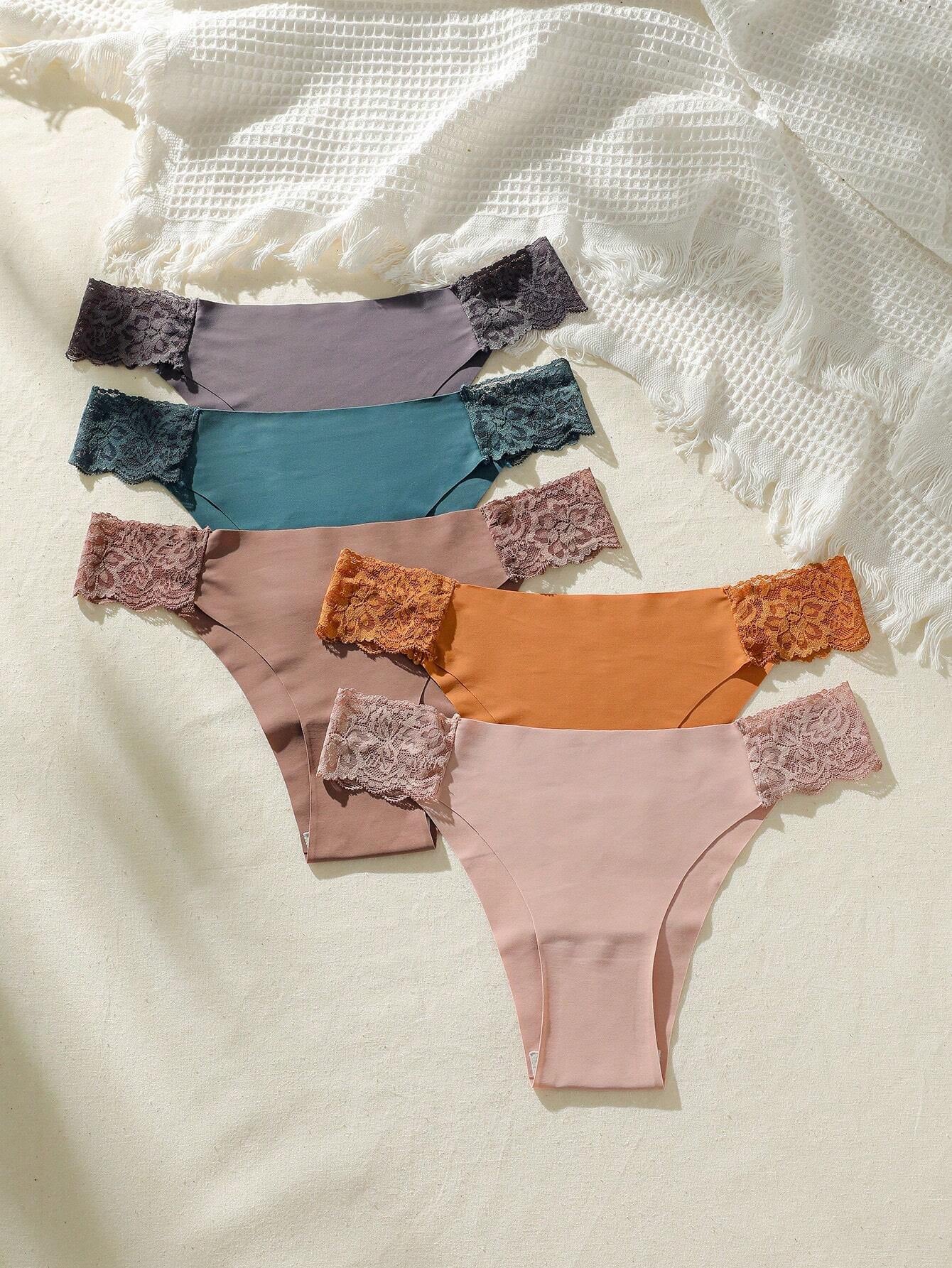 5-Pack Contrast Lace Panty Set