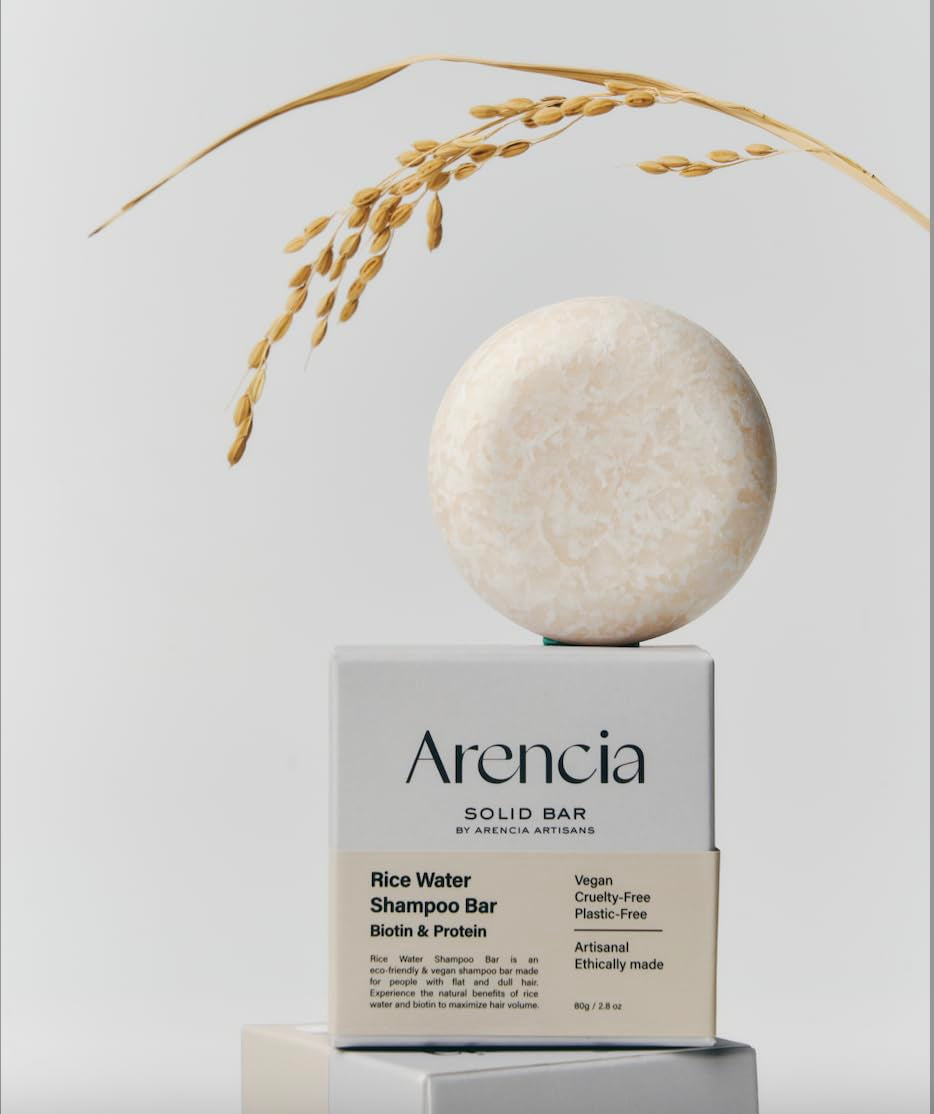 Rice Water Shampoo Bar for Enhanced Hair Growth and Strengthening, Natural Formula Enriched with Biotin and Protein