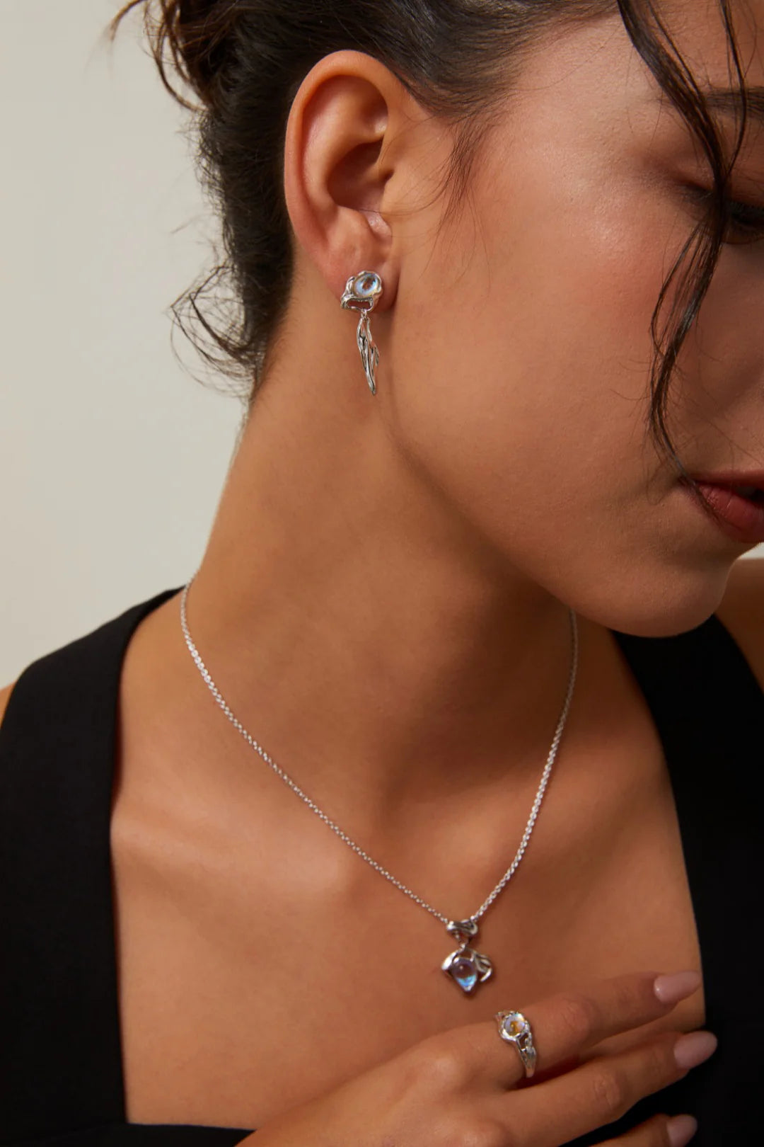 Retro Moonstone Earrings