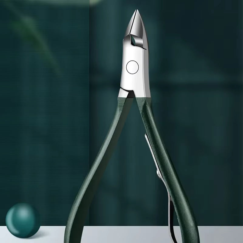 Stainless Steel Nail Clippers Set Grooming Tools Set with Portable Case Manicure Art Tool Green Nails Cut