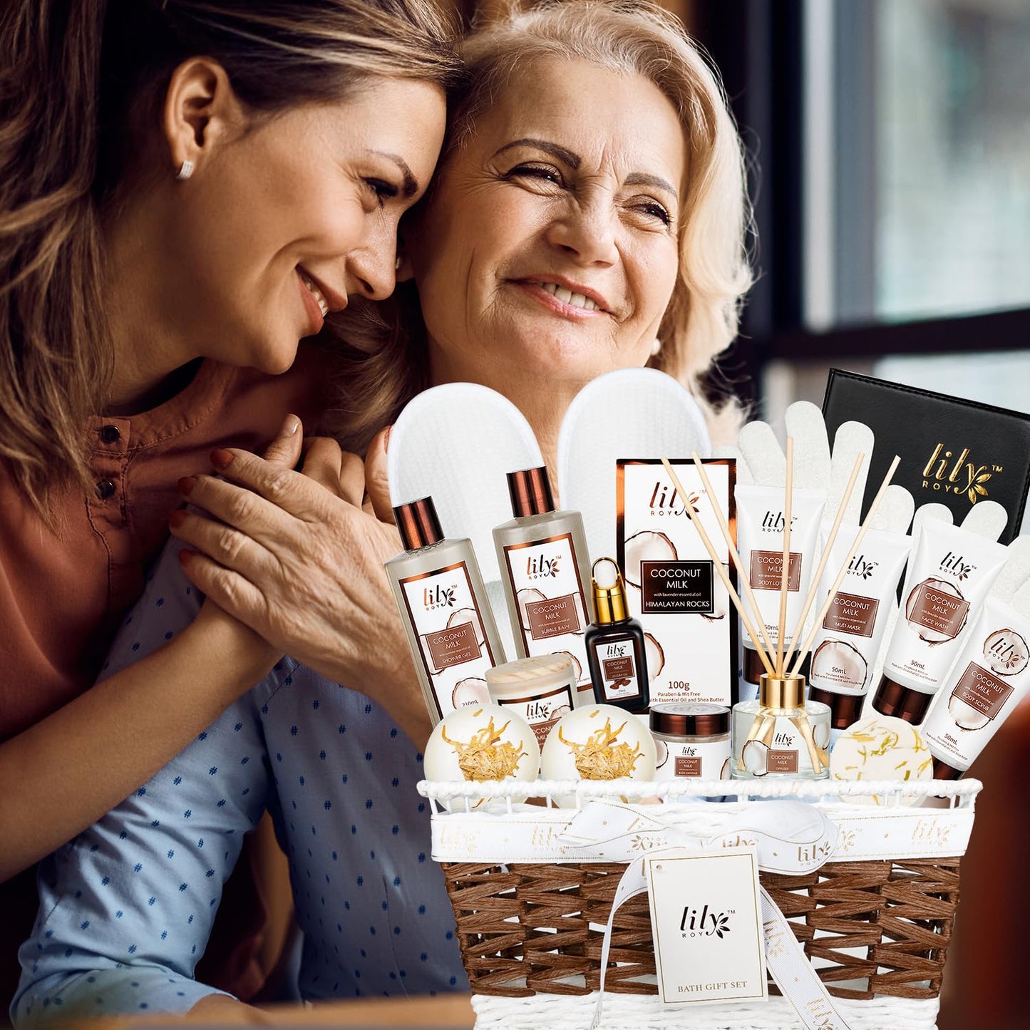 Elegant 18-Piece Bath and Body Gift Basket for Women - Spa Set for Self-Care, Ideal for Birthdays, Christmas, and Mother's Day