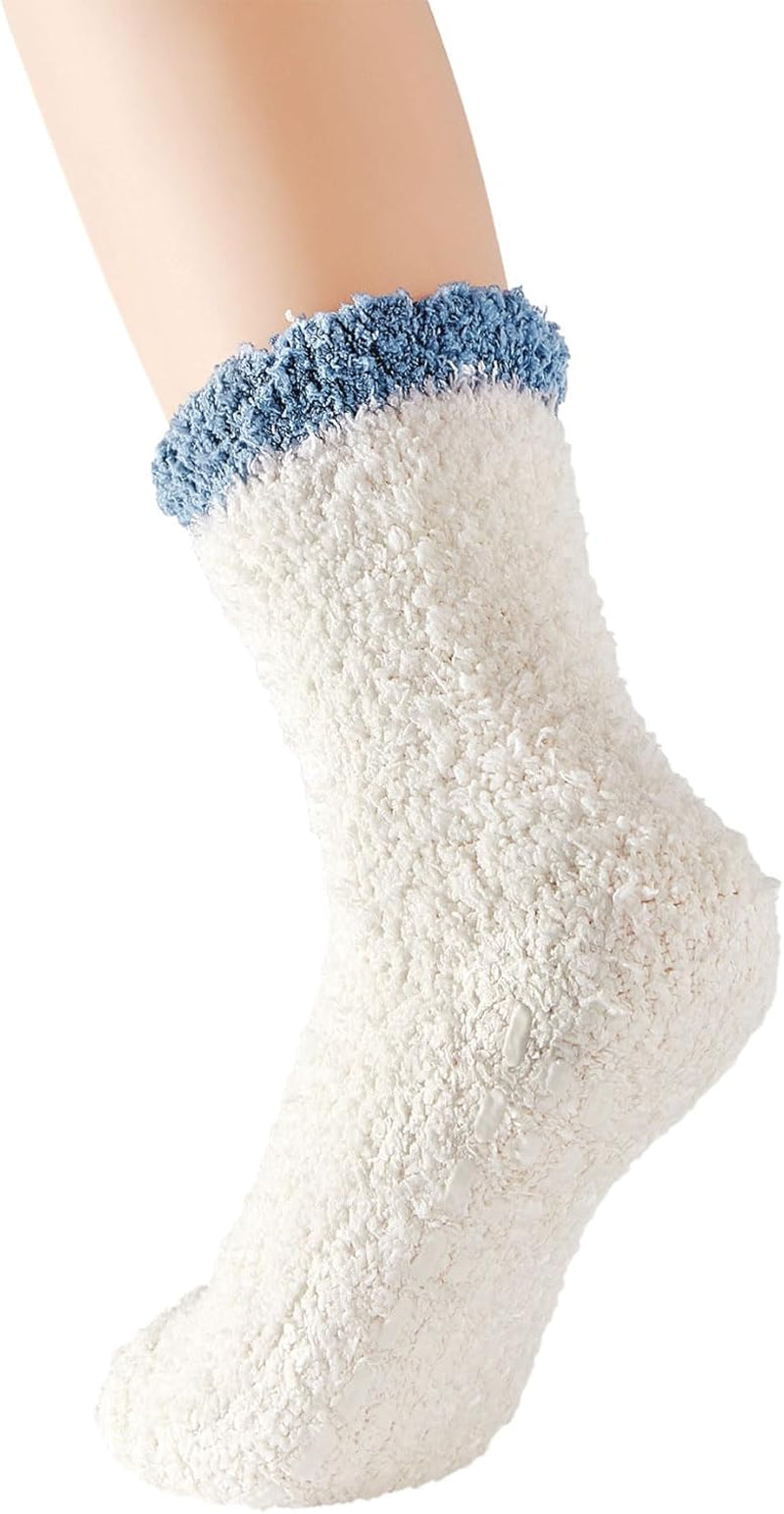 Women's Cozy Fuzzy Slipper Socks - Warm and Fluffy Crew Socks for Winter