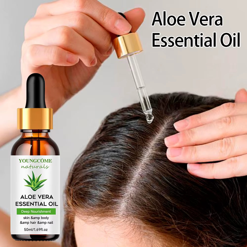 Pure Aloe Vera Moisturizing Essential Oil Nourishes the Skin, Body, Hair, and Nails,Healthy Hair,Revitalizes Hair'S Beauty