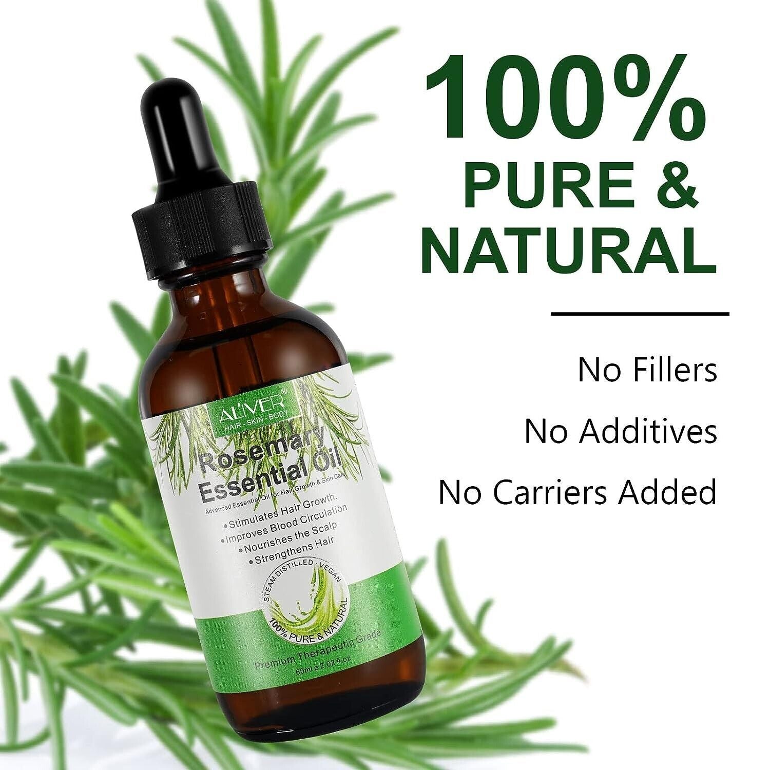 Rosemary Essential Oil for Hair Growth - 100% Pure and Natural, Ideal for Aromatherapy
