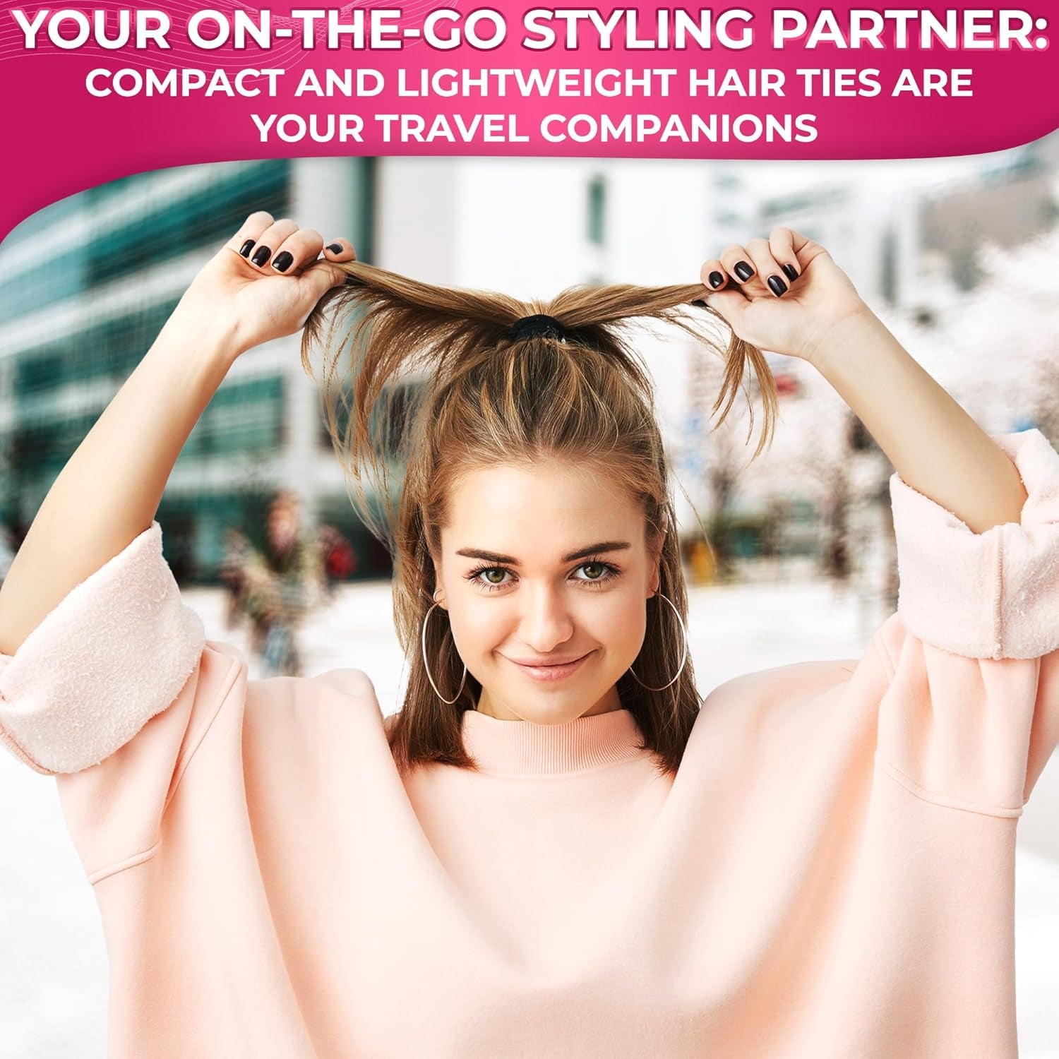 Bulk Pack of 100 Soft Black Seamless Cotton Hair Ties - 1.9" Elastic Ponytail Holders, Gentle and Breathable with No Damage, Exceptional Elasticity and Strength for Reliable Hold