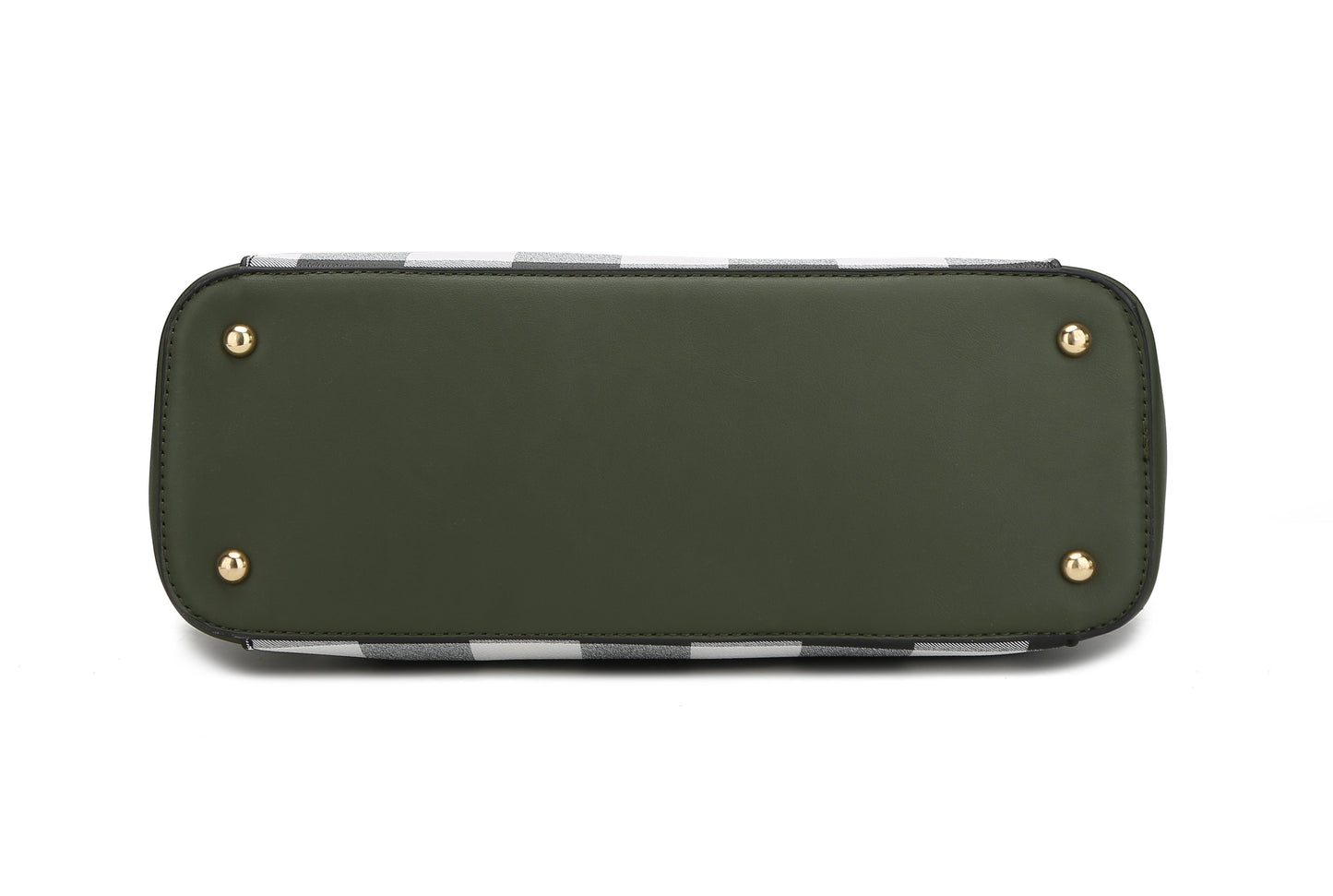 Bonita Checker Women's Tote Bag and Wristlet Wallet Set, Vegan Leather, Cognac