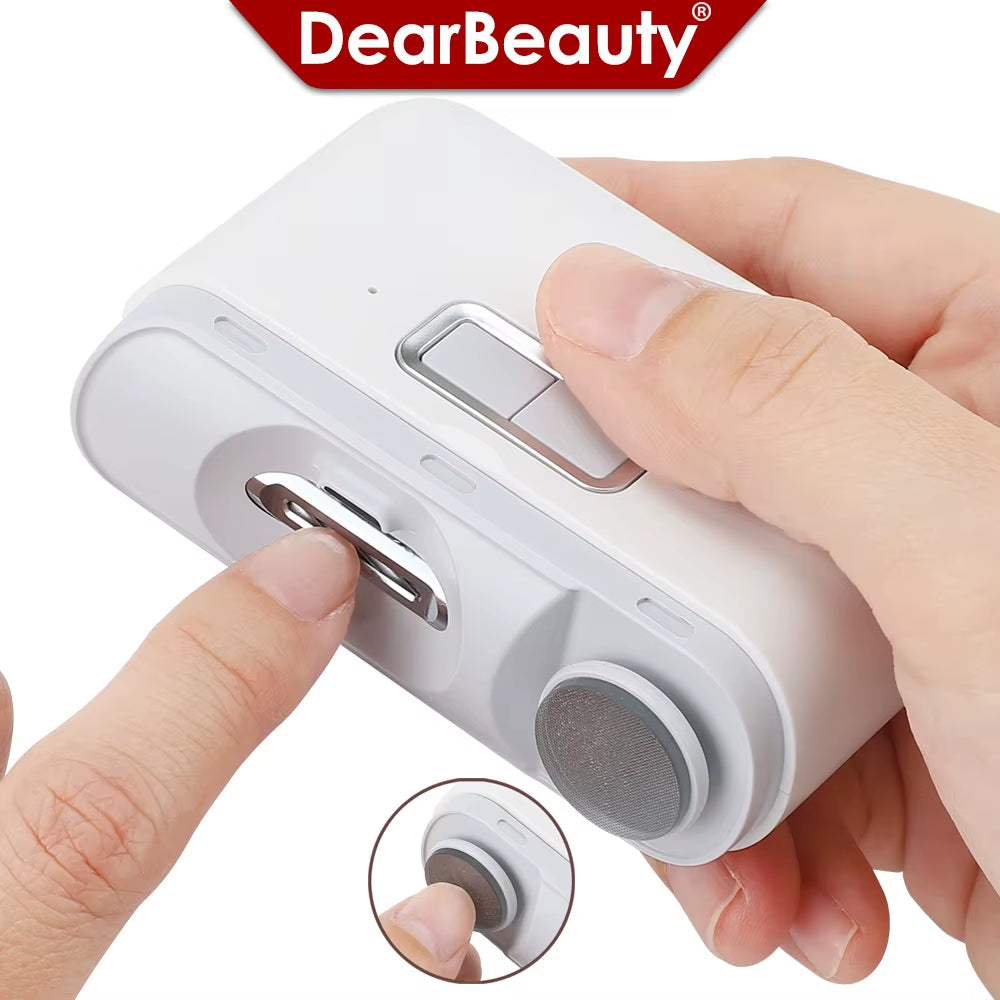 2-in-1 Electric Automatic Nail Clipper and Polisher for Adults and Infants with Integrated Light