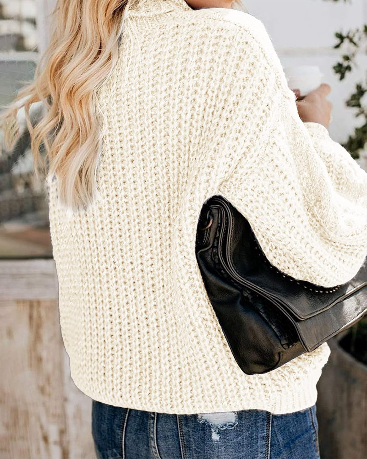 Chic Balloon Sleeve Turtleneck Chunky Sweater - Oversized Pullover Outerwear for Winter