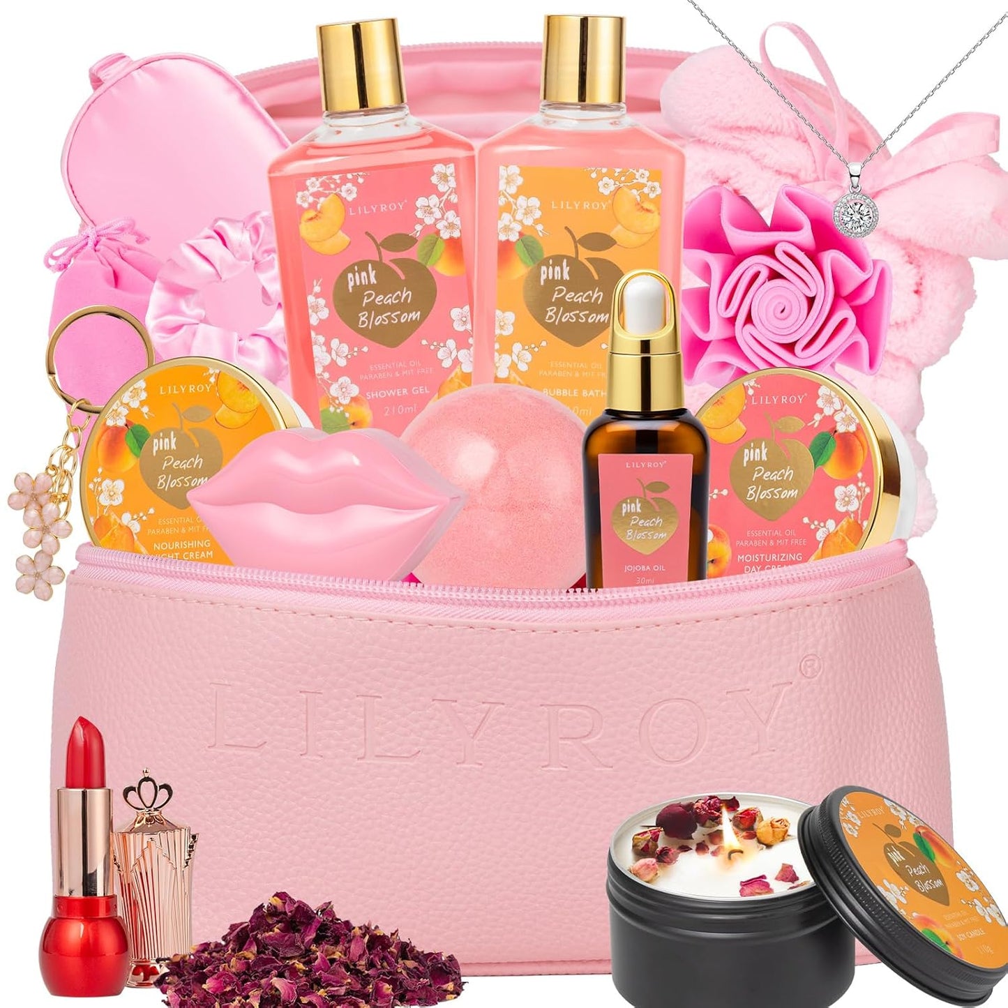 Elegant 18-Piece Bath and Body Gift Basket for Women - Spa Set for Self-Care, Ideal for Birthdays, Christmas, and Mother's Day