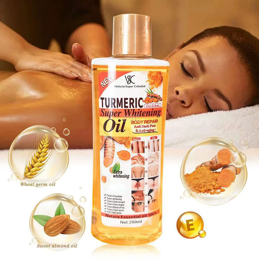 5Pcs Turmeric Essential Oil with for Skin Massage, Body Massage, Aromatherapy Hair Face Care anti Wrinkle Remove Dark Spots