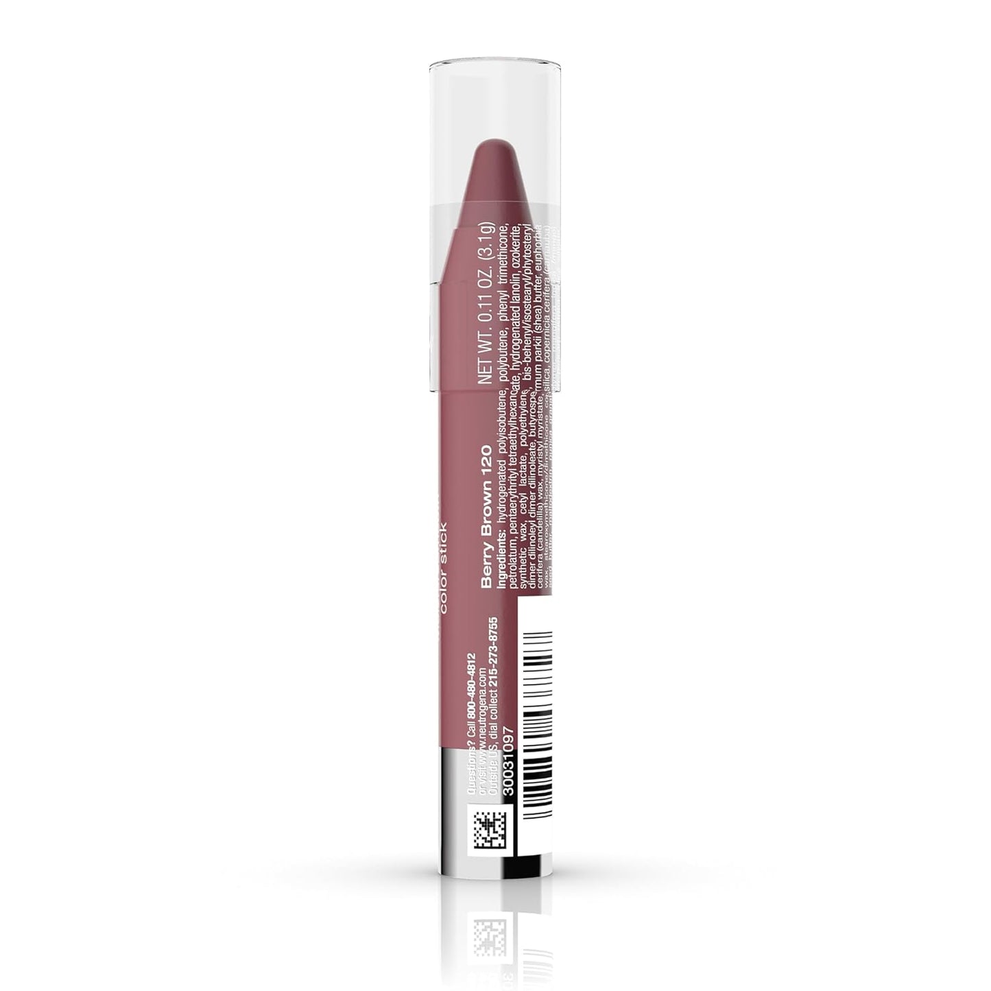 Moisture Smooth Color Stick for Lips - Hydrating Lipstick with Balm-Like Formula, Enriched with Shea Butter and Fruit Extracts, Shade 120 Berry Brown, 0.11 Oz (Single Pack)