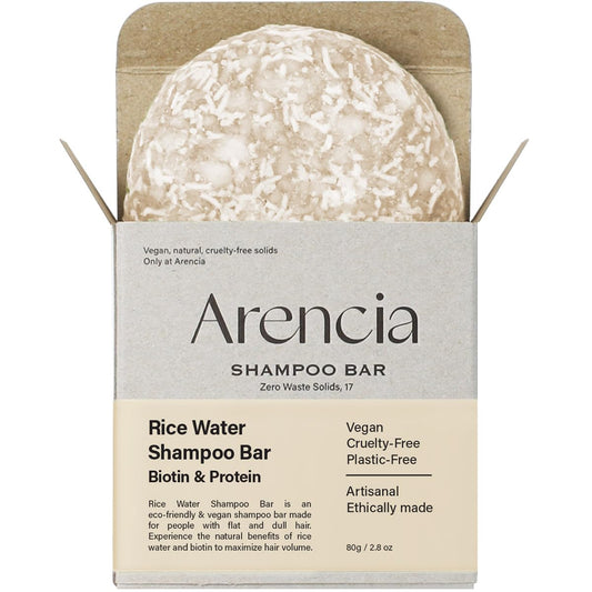 Rice Water Shampoo Bar for Enhanced Hair Growth and Strengthening, Natural Formula Enriched with Biotin and Protein