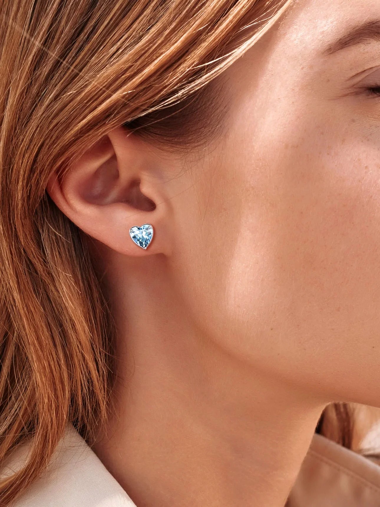 925 Sterling Silver Heart Birthstone Stud Earrings for Women - Elegant Birthday Jewelry Gift