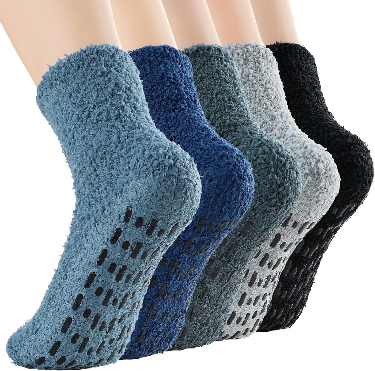 Women's Cozy Fuzzy Slipper Socks - Warm and Fluffy Crew Socks for Winter
