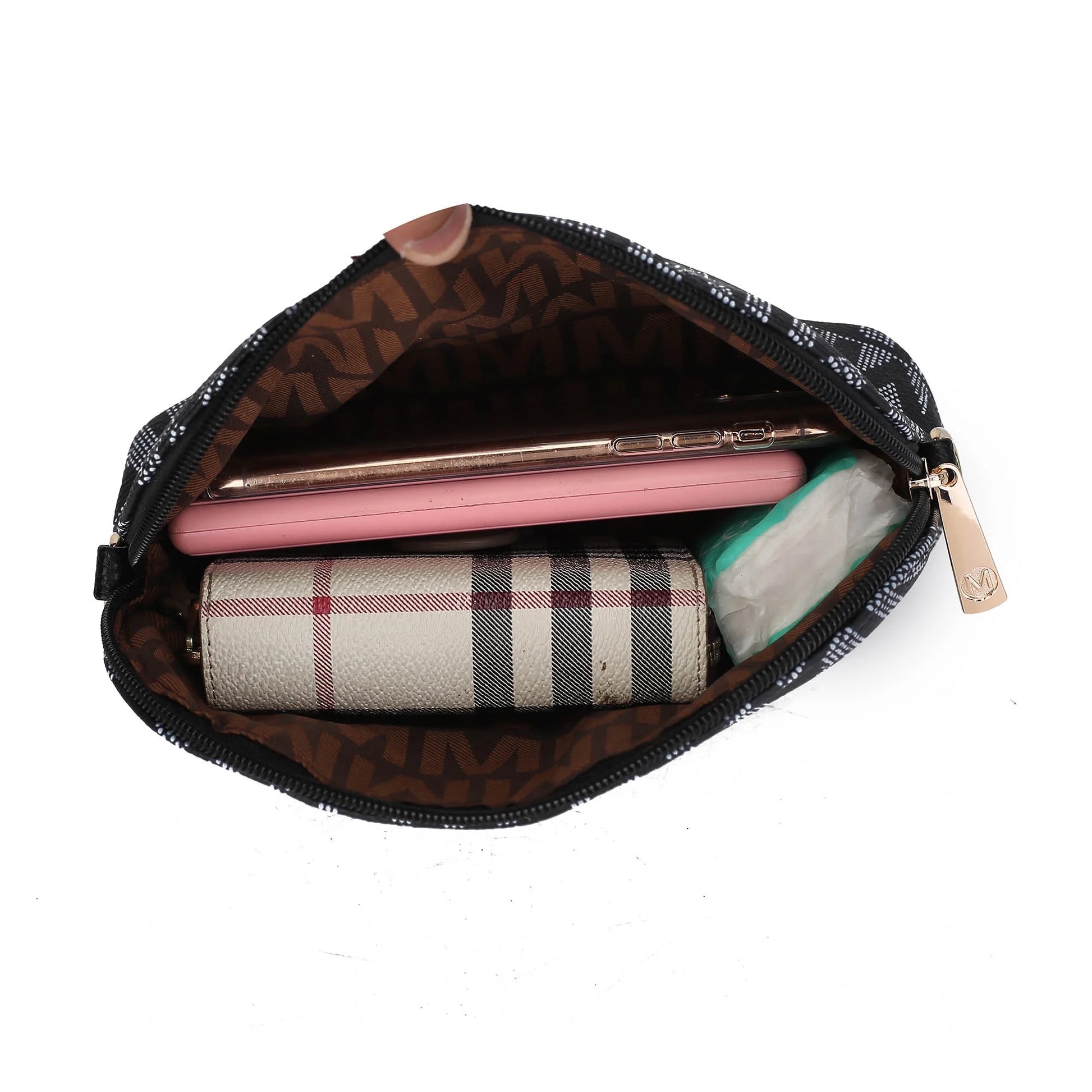 by Mia K. Marimar Women's Navy Blue Tote Bag Set with Pouch and Wristlet - 4 Pieces