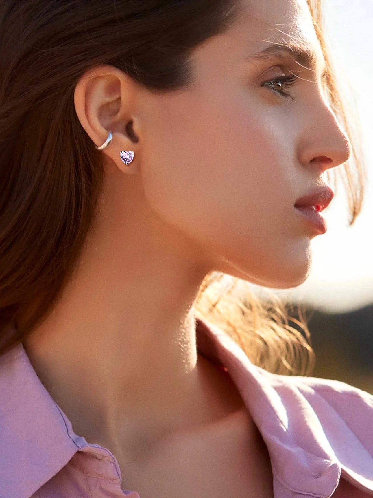 925 Sterling Silver Heart Birthstone Stud Earrings for Women - Elegant Birthday Jewelry Gift