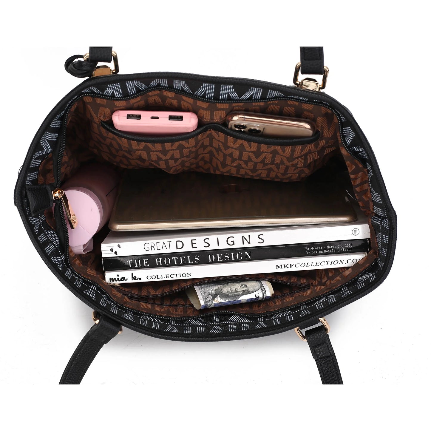 Marimar Women's Tote Bag Set with Pouch and Wristlet - Signature 4 Piece Set by Mia K in Red