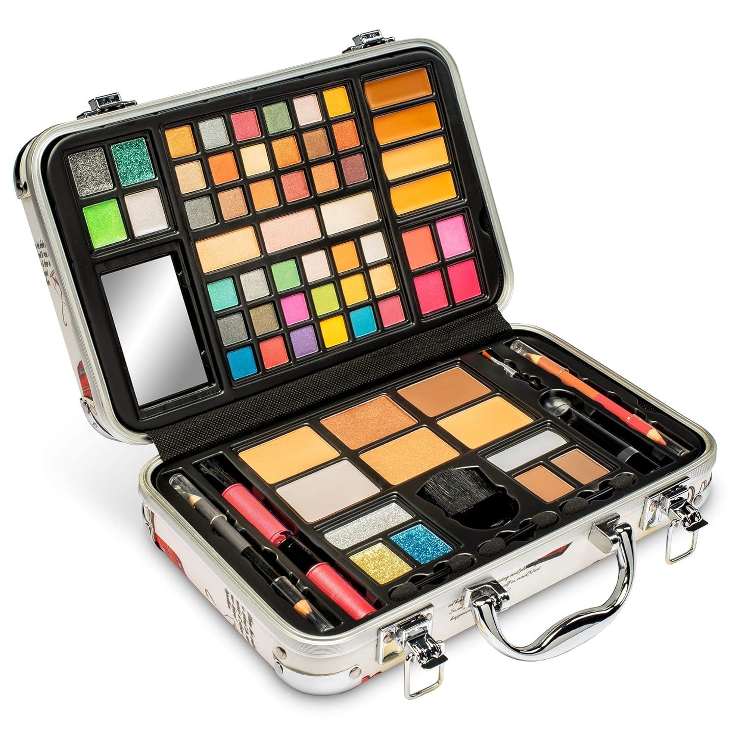 Professional Makeup Gift Set - 41 Eyeshadows, 7 Body Glitters, Lip Liner Pencil, Lipstick, 4 Blushes, Eyeliner Pencil, 5 Concealers, 2 Lip Glosses, 5 Bronzers, and Mirror
