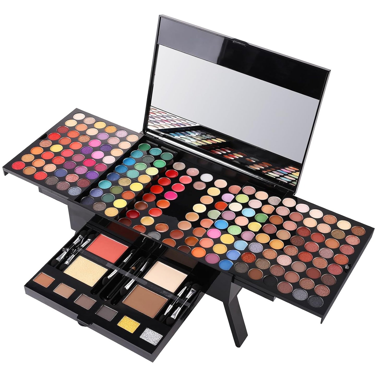 Comprehensive Makeup Kit - Professional Eyeshadow, Lip Gloss, Concealer, Eyeliner, Contour, Eyebrow Powder, Face Blusher, Highlighter, and Makeup Brushes for Women and Girls