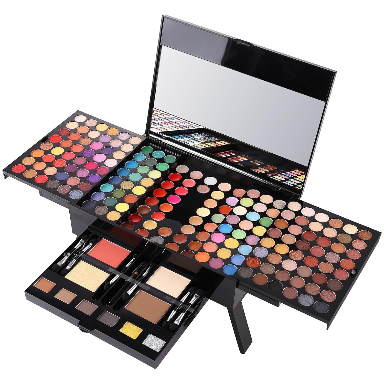 Comprehensive Makeup Kit - Professional Eyeshadow, Lip Gloss, Concealer, Eyeliner, Contour, Eyebrow Powder, Face Blusher, Highlighter, and Makeup Brushes for Women and Girls