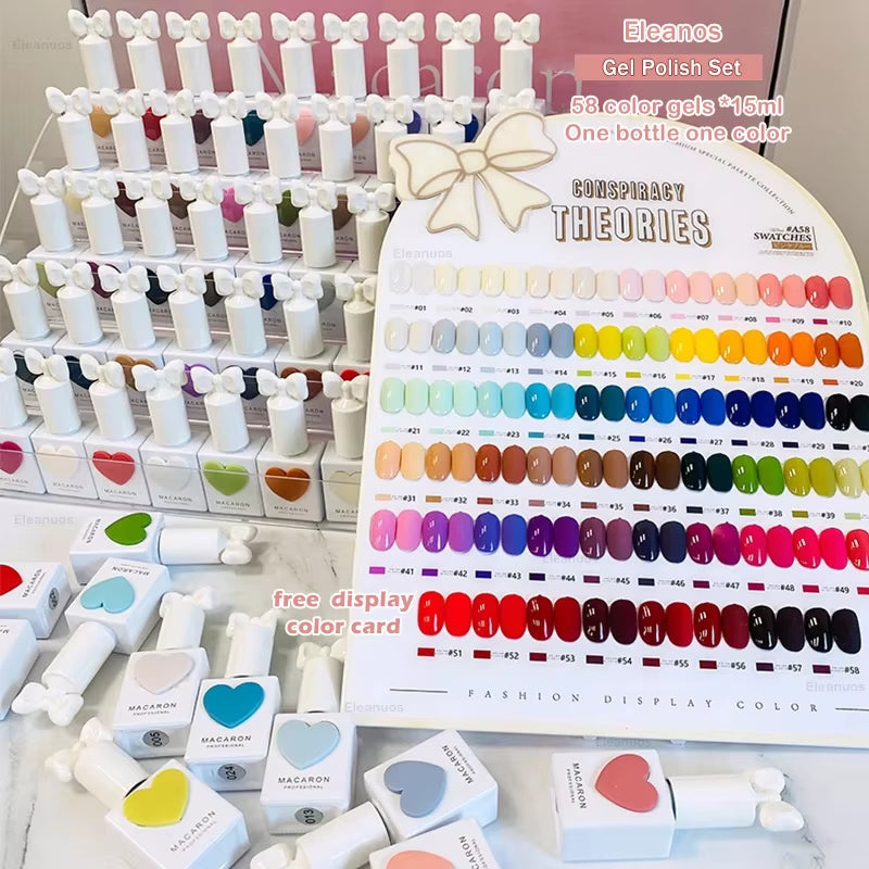 58 Colors Sansu Korean TPO Free Gel Polish Set UV Gel Nail Polish Varnish for Nail Salon Marnicure UV Gel Learner Kit