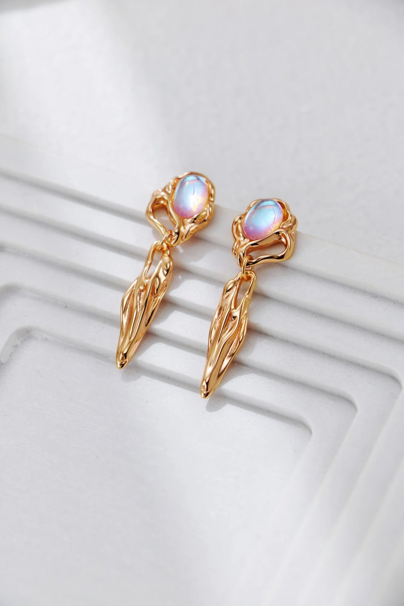 Retro Moonstone Earrings