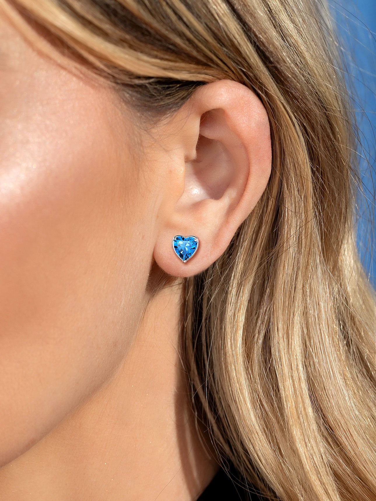 925 Sterling Silver Heart Birthstone Stud Earrings for Women - Elegant Birthday Jewelry Gift